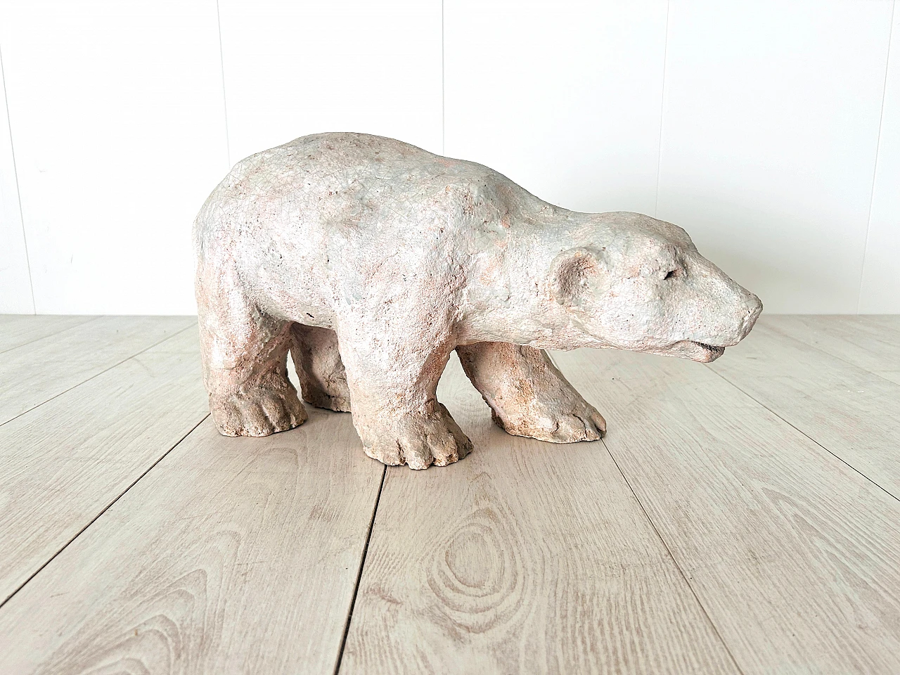 Glazed ceramic polar bear sculpture, 1970s 2