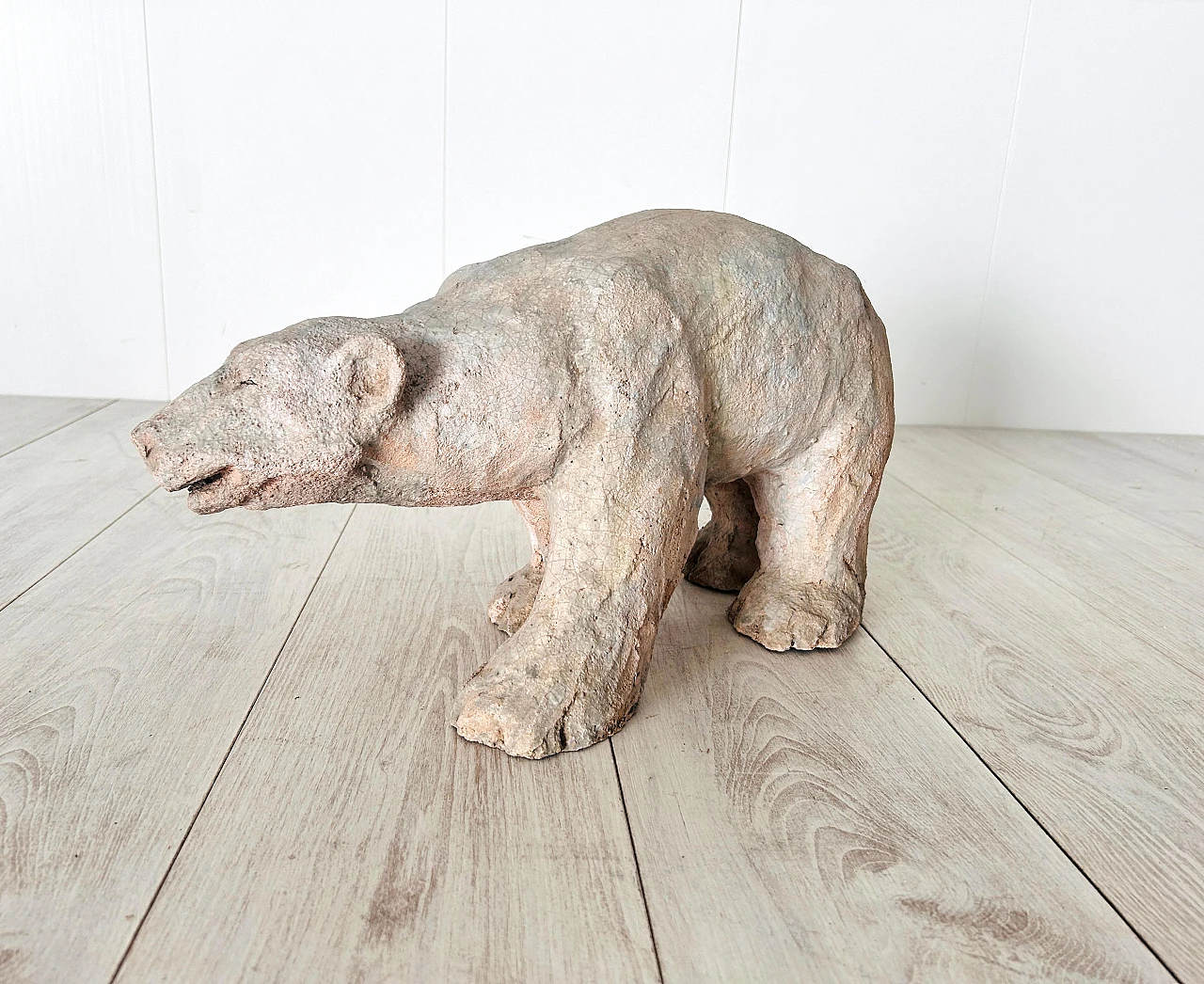 Scultura di orso polare in ceramica smaltata, anni '70 5