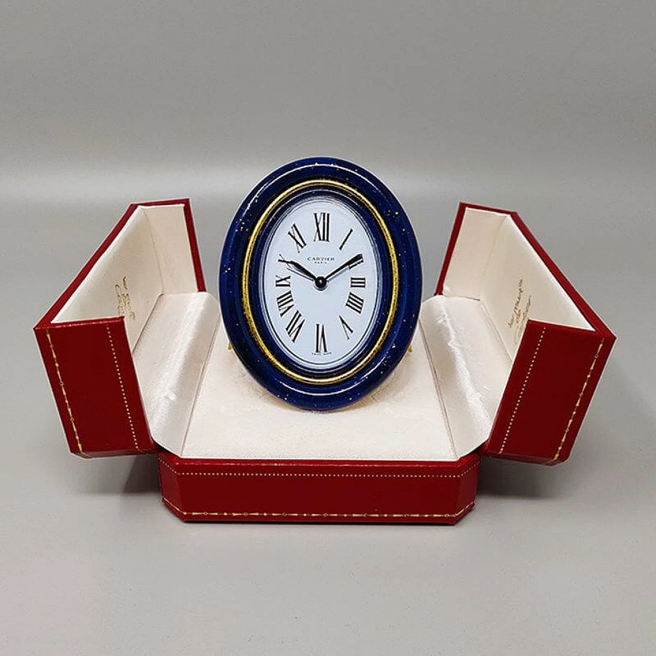Lapis lazuli pendulette alarm clock by Cartier, 1980s 7