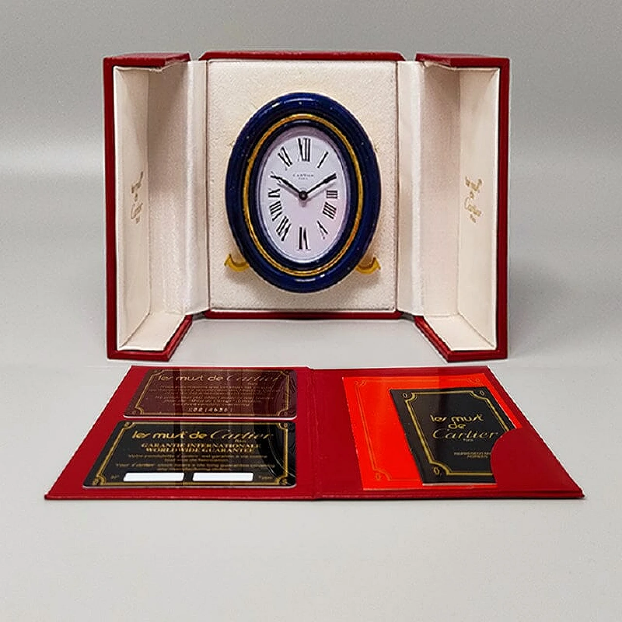 Lapis lazuli pendulette alarm clock by Cartier, 1980s 8