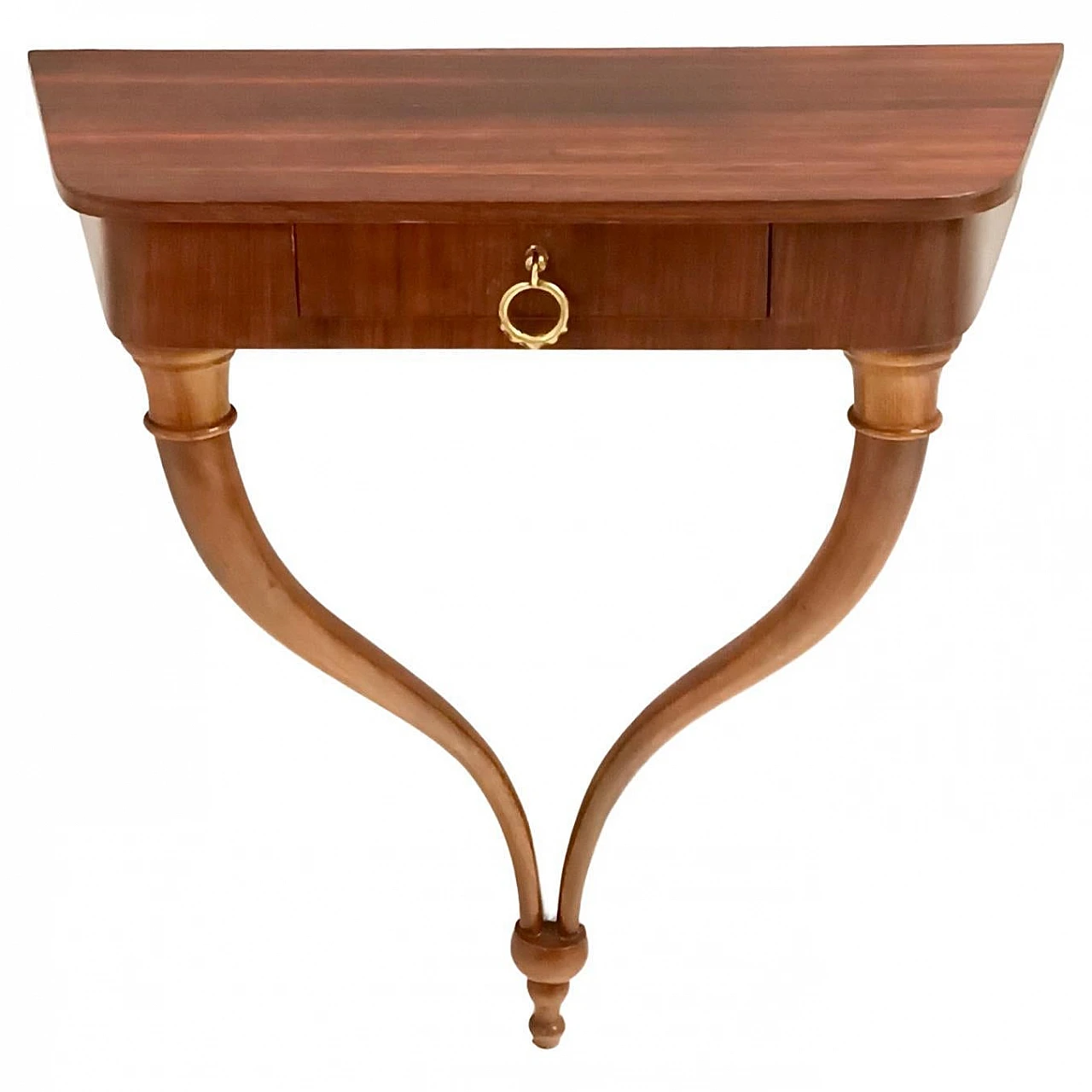 Walnut wall console table attributed to Guglielmo Ulrich, 1950s 1