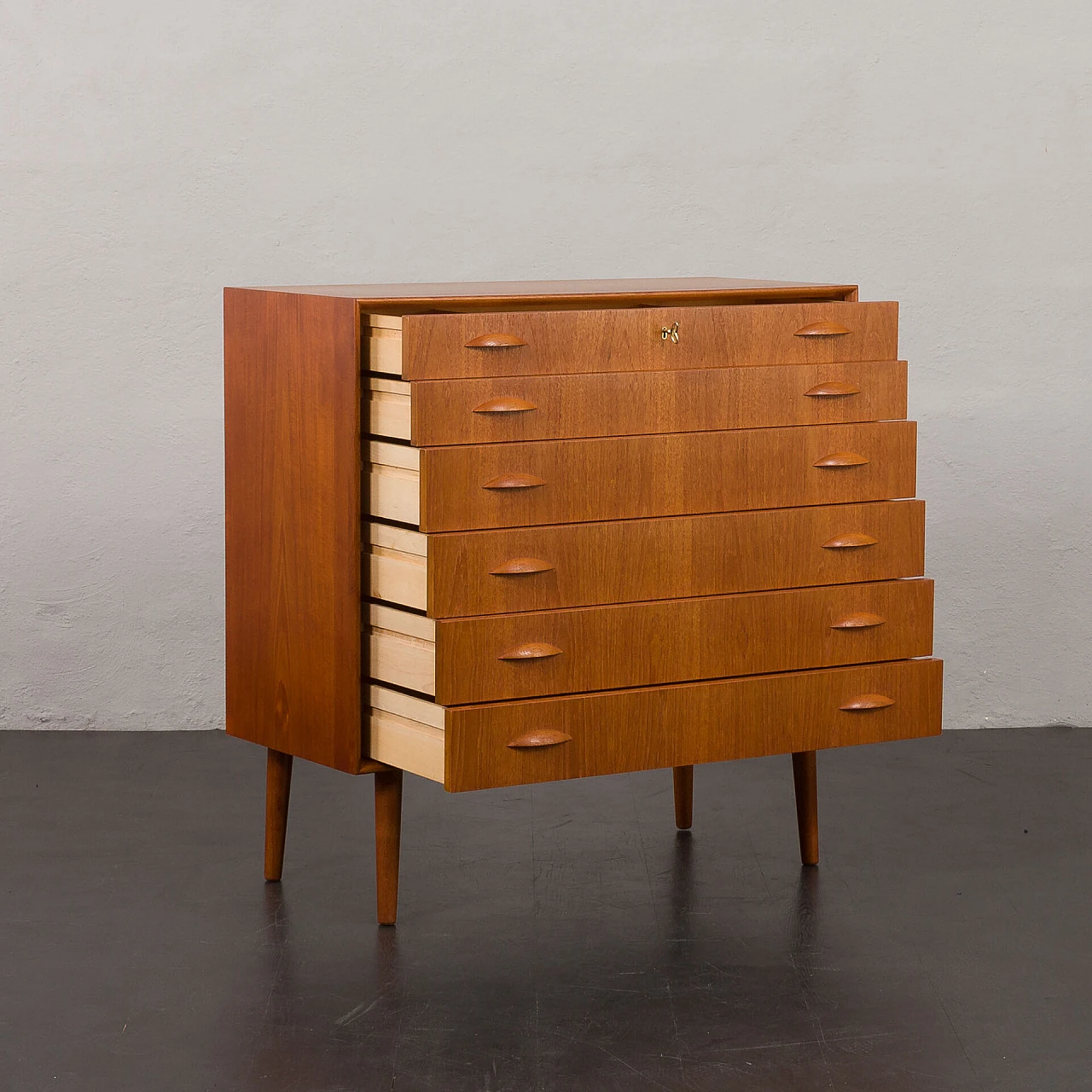 Teak chest of drawers by Johannes Sorth for Nexo, 1960s 3