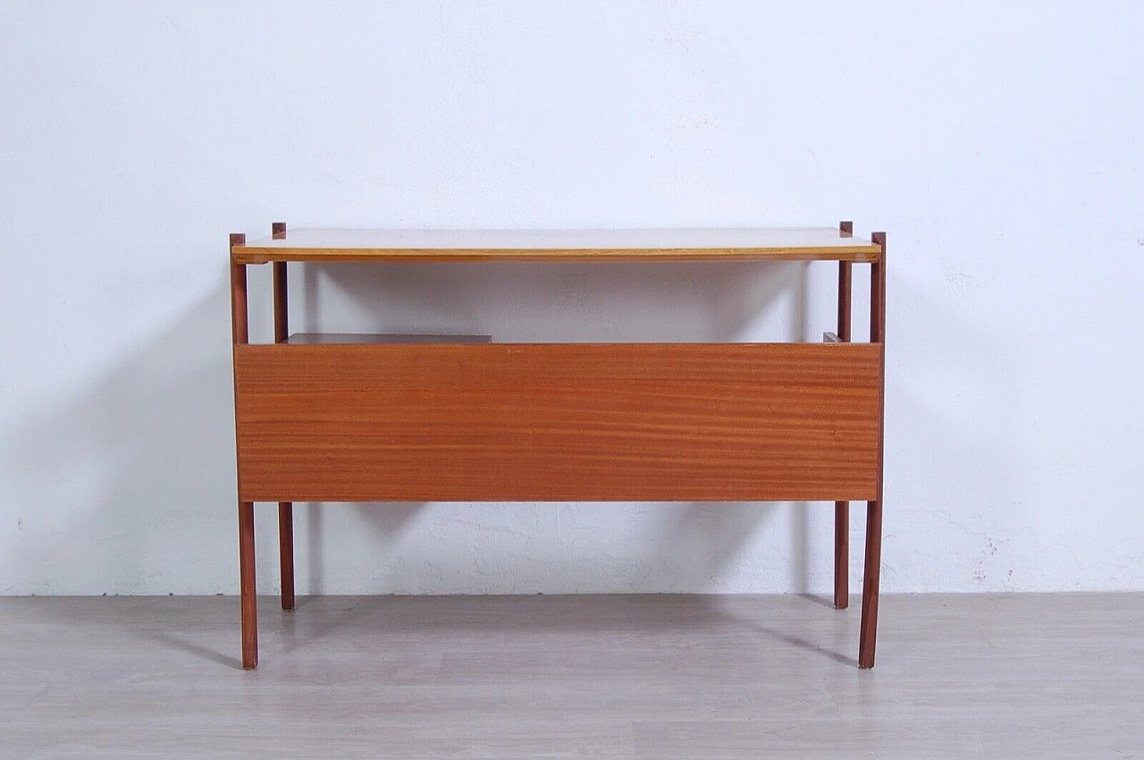 Wood desk with two drawers, 1950s 4