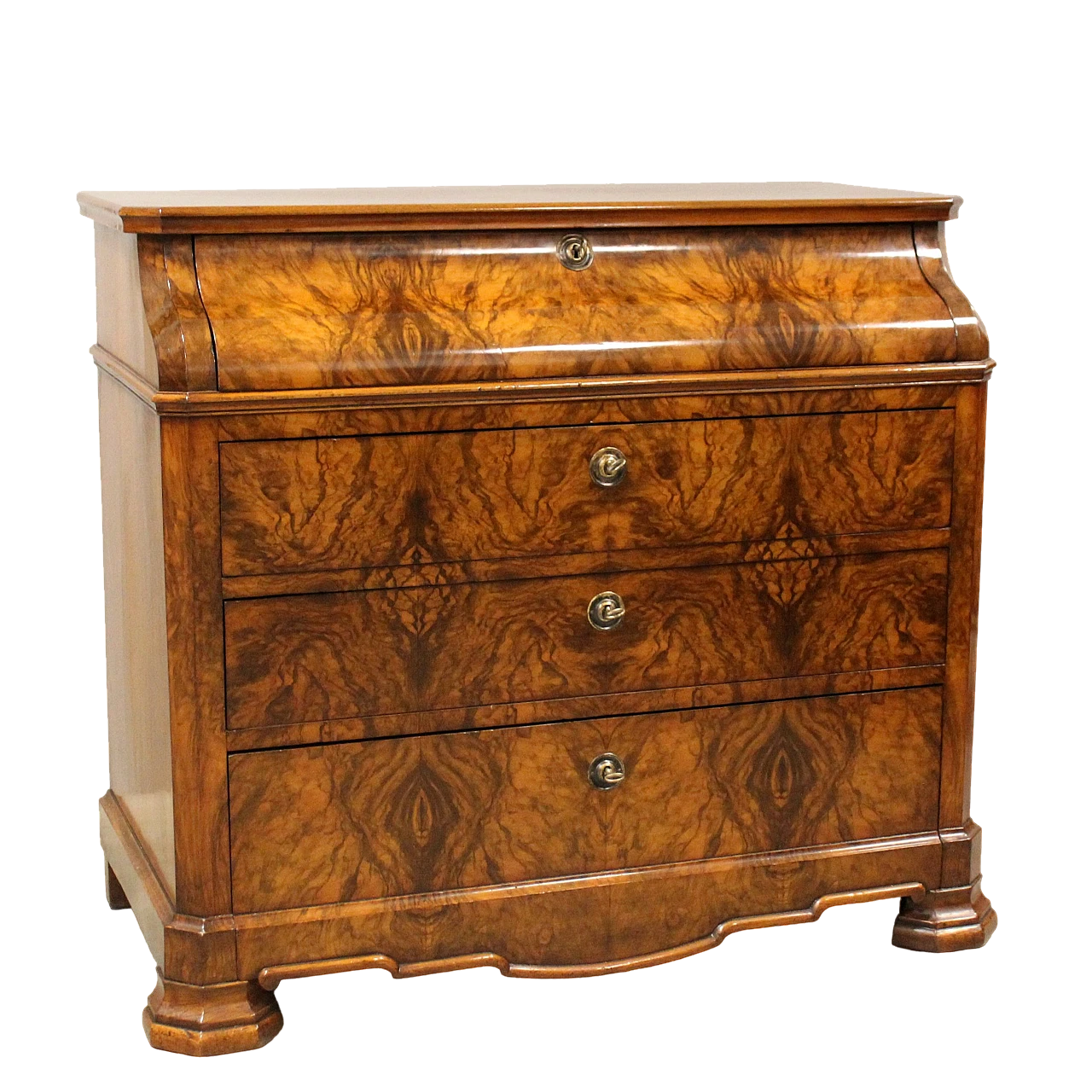 Louis Philippe solid walnut flap desk, mid-19th century 2