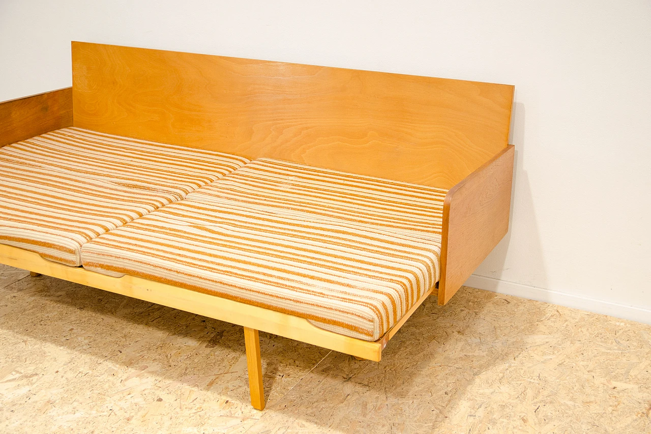 Beech veneered sofa bed by Interiér Praha, 1960s 16