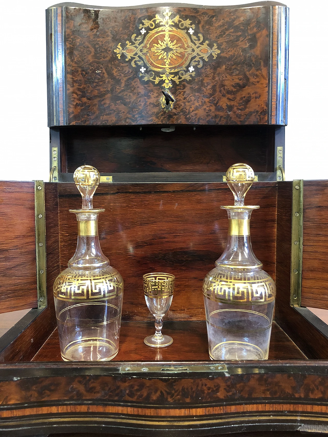 Cofanetto porta liquori Napoleone III in radica di Thuja, '800 10