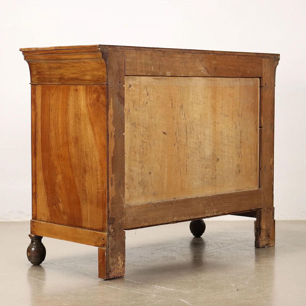 Walnut & poplar dresser with 4 drawers and turned legs, 19th century 10