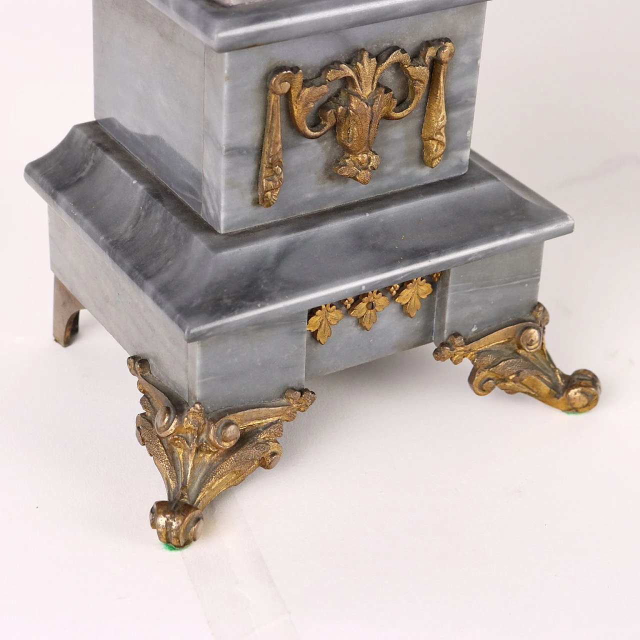Marble & gilt bronze fireplace triptych, 19th century 8