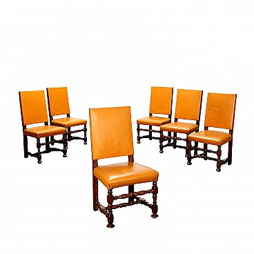 6 Baroque walnut spool chairs, early 18th century