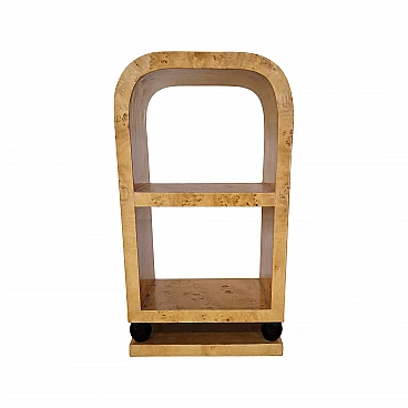 Étagère stile Art Déco in radica di betulla, anni '80