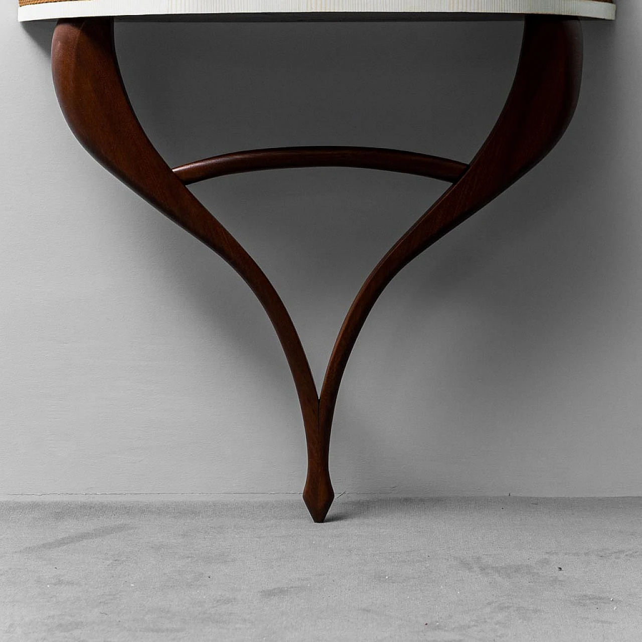 Brown and white wood hanging console, 1950s 5
