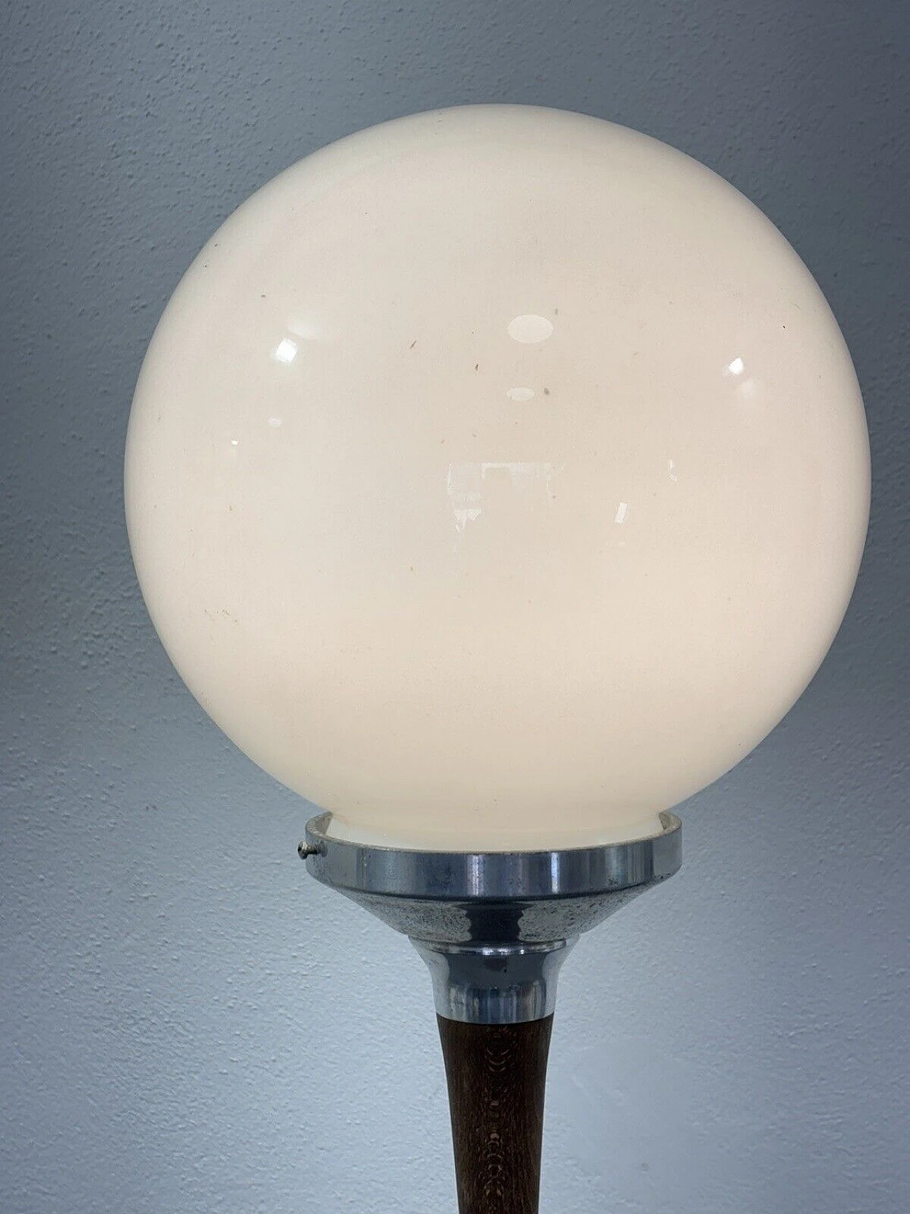 Lampada da terra in teak, acciaio e vetro, anni '60 6