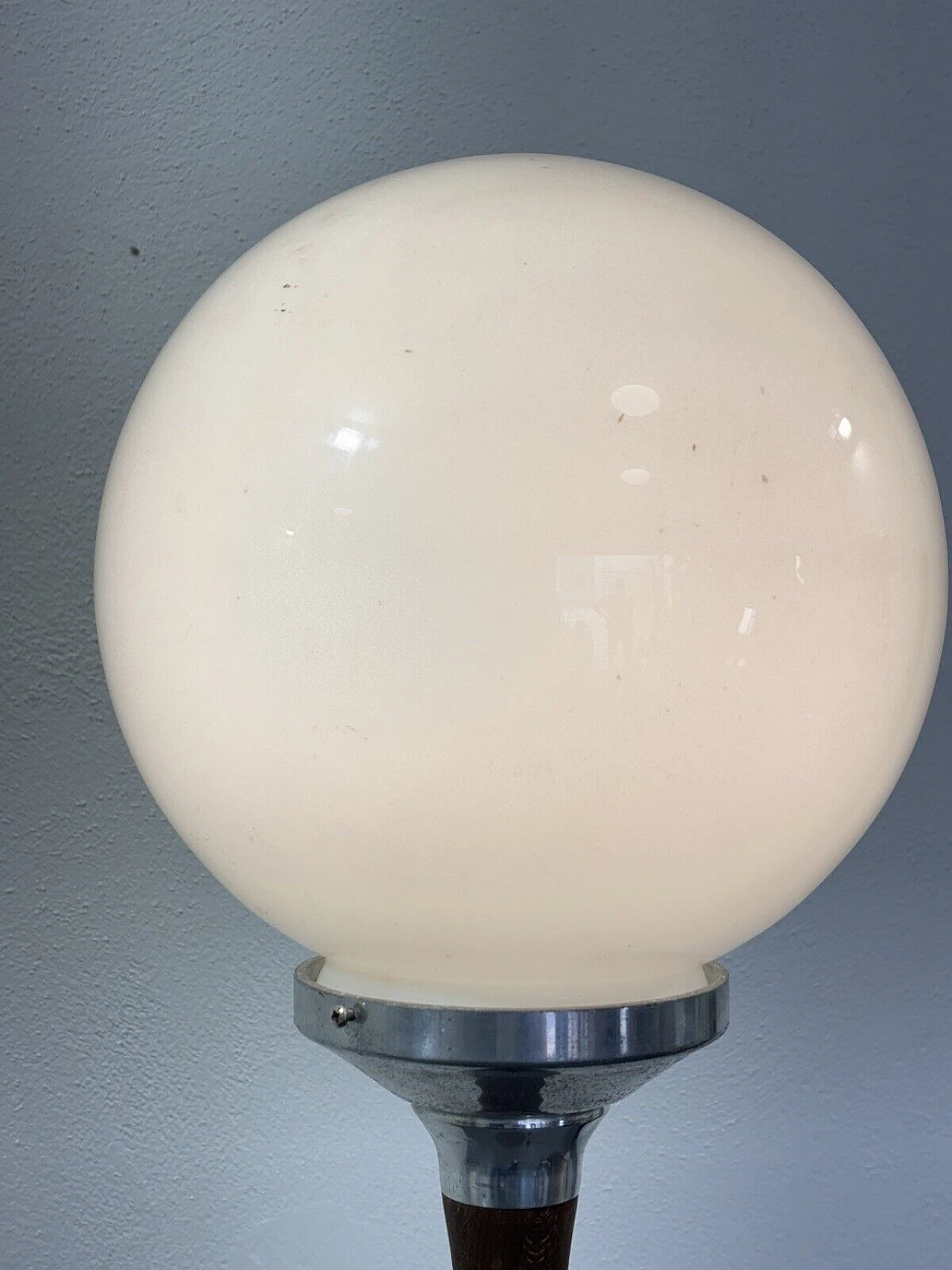 Lampada da terra in teak, acciaio e vetro, anni '60 8