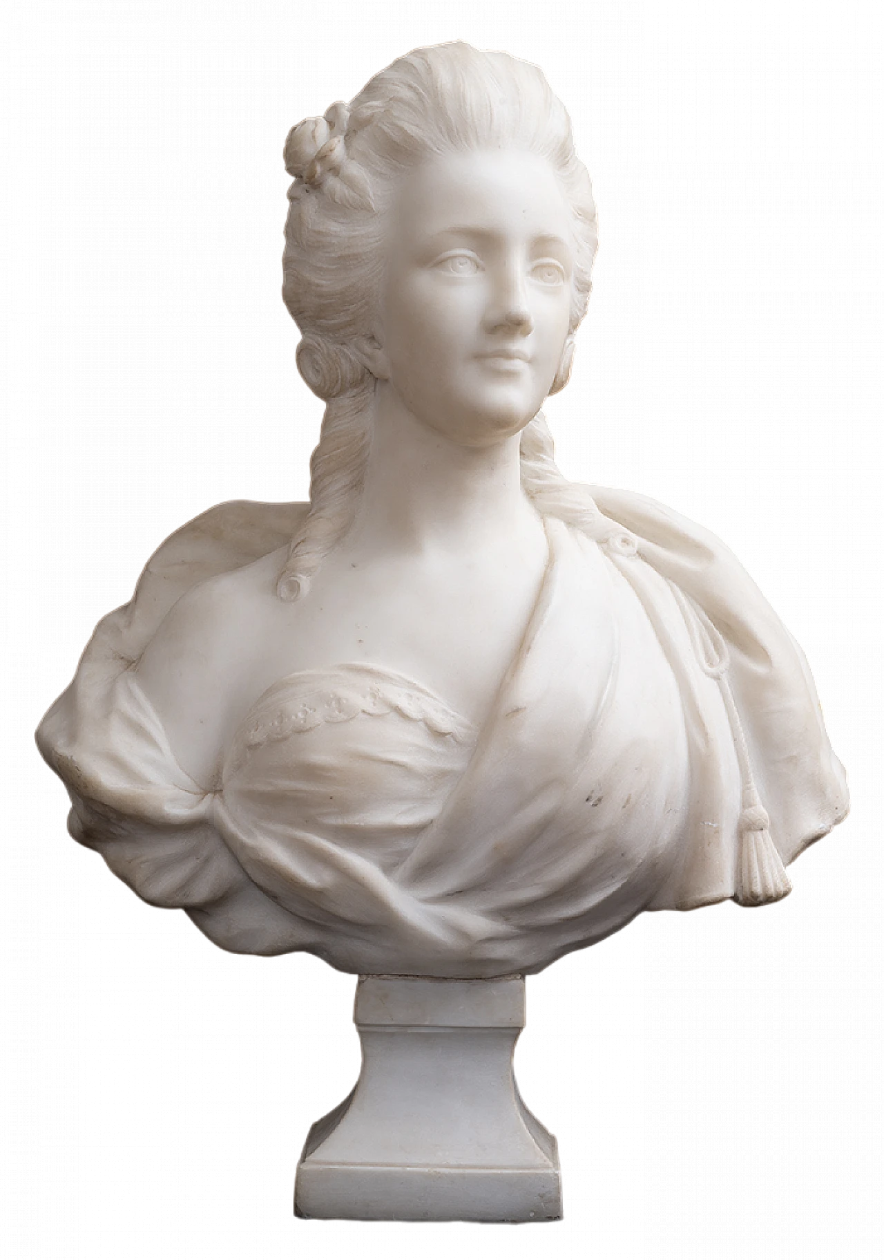 Marie Antoinette, white marble sculpture, 18th century 4
