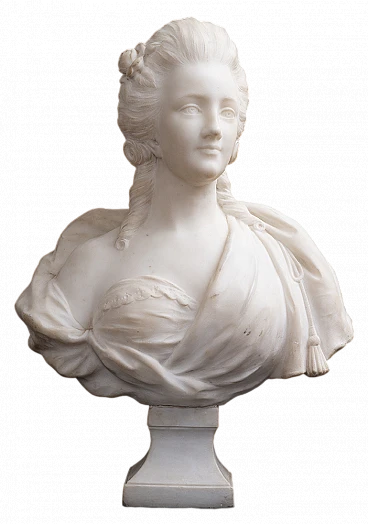 Marie Antoinette, white marble sculpture, 18th century
