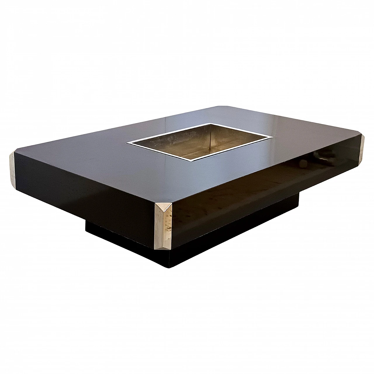 Alveo coffee table in black formica by Willy Rizzo for Sabot, 1972 1
