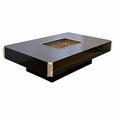 Alveo coffee table in black formica by Willy Rizzo for Sabot, 1972