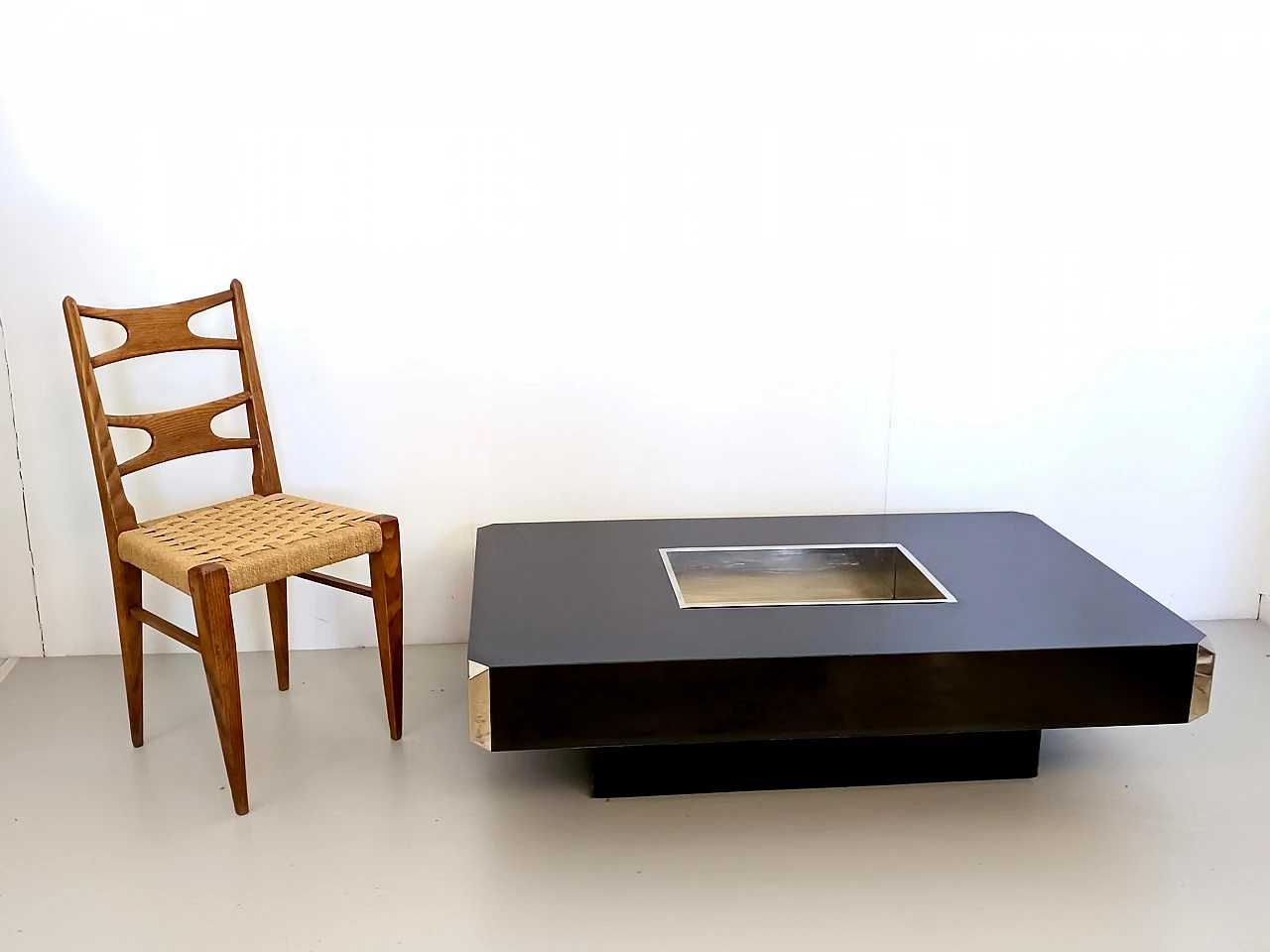 Tavolino Alveo in formica nera di Willy Rizzo per Sabot, 1972 3