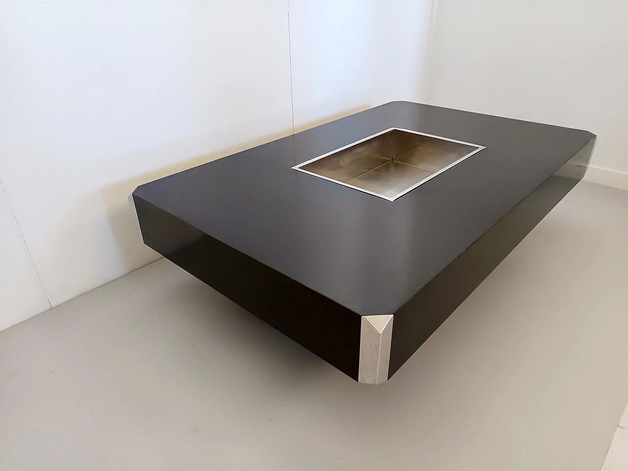 Alveo coffee table in black formica by Willy Rizzo for Sabot, 1972 5