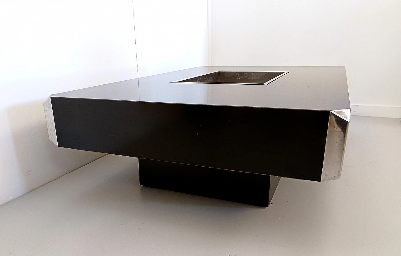 Alveo coffee table in black formica by Willy Rizzo for Sabot, 1972 6