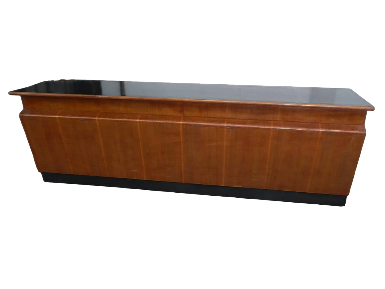Fir and ebony counter with black formica top, 1950s 13