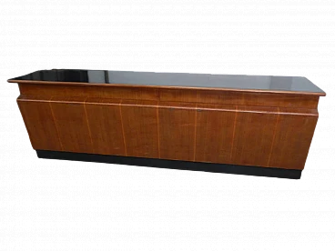 Fir and ebony counter with black formica top, 1950s