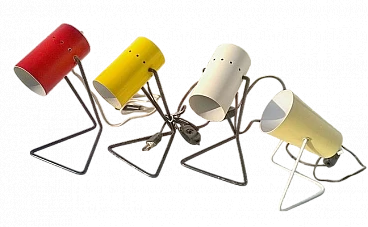 4 Lampade da tavolo vari colori di Stilux, Milano, anni '50