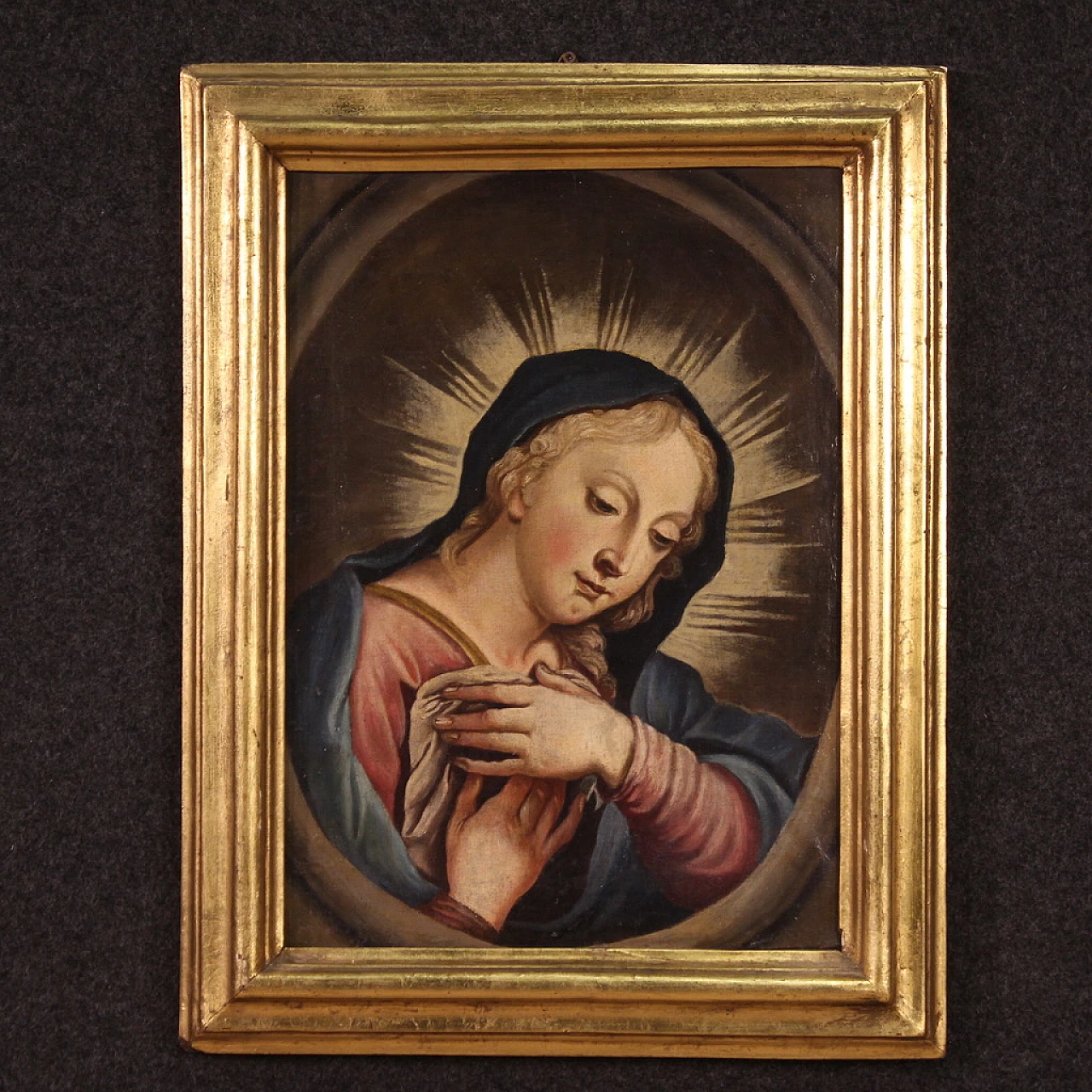 Praying Madonna, oil painting on canvas, second half of 18th century 1