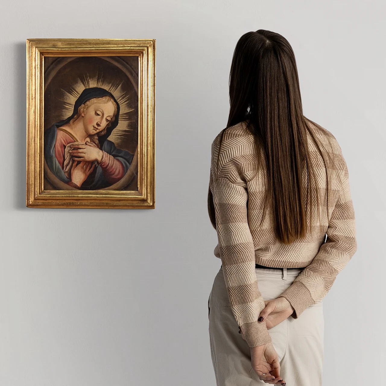 Madonna orante, dipinto a olio su tela, seconda metà del '700 2