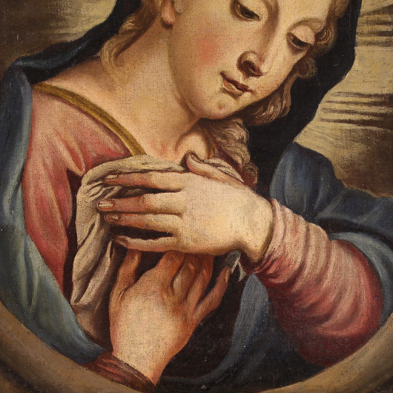 Praying Madonna, oil painting on canvas, second half of 18th century 3