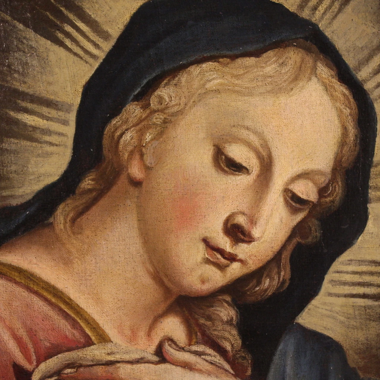 Praying Madonna, oil painting on canvas, second half of 18th century 9