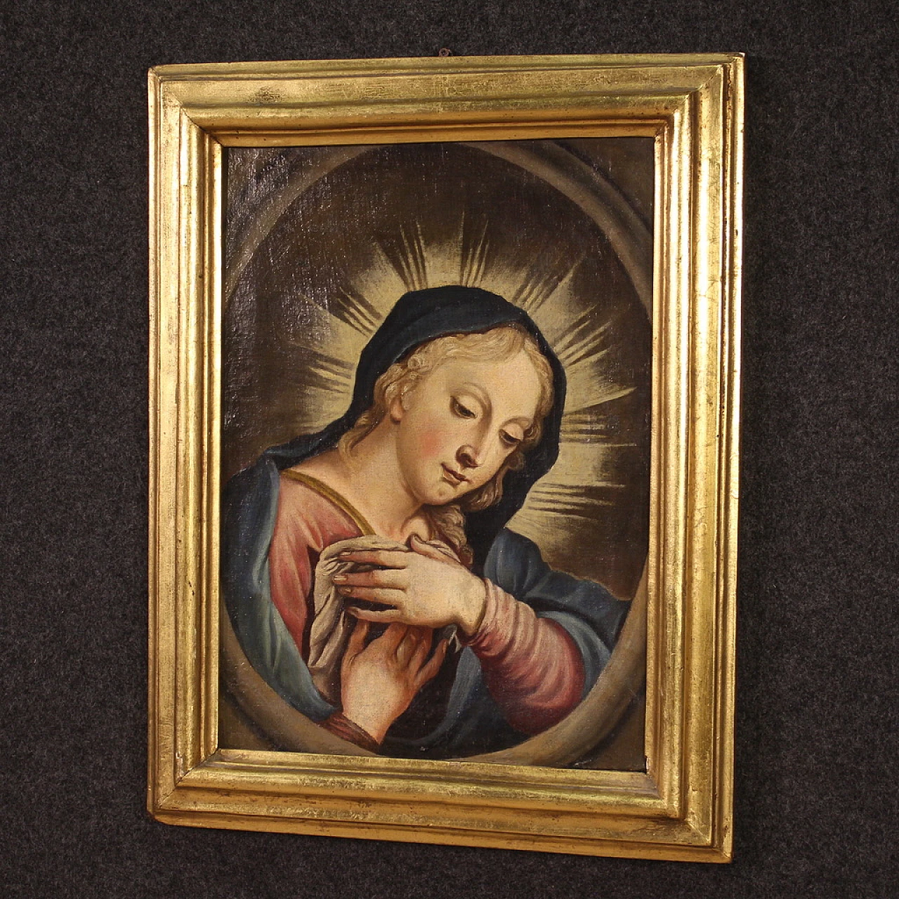 Praying Madonna, oil painting on canvas, second half of 18th century 15