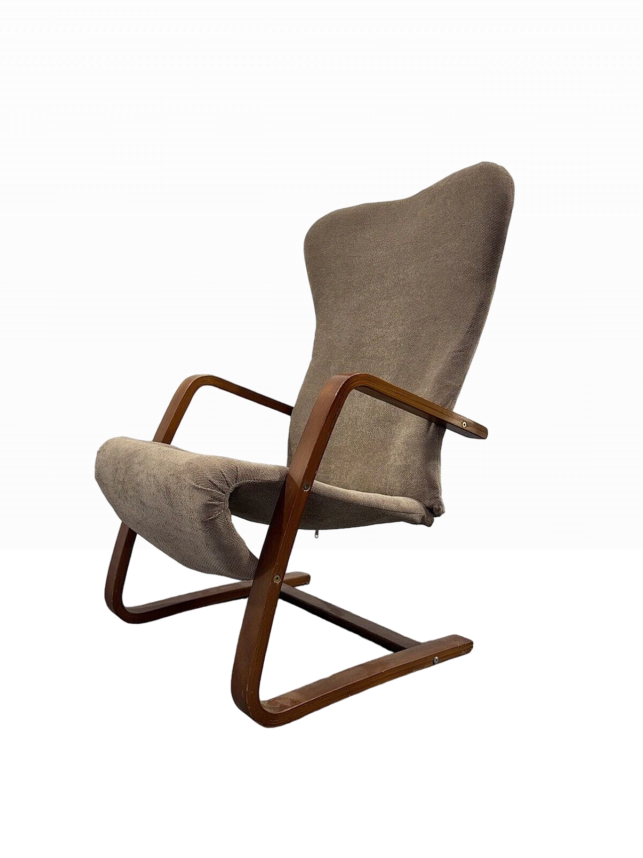 Wood and fabric armchair by Alvar Aalto, 1960s 2