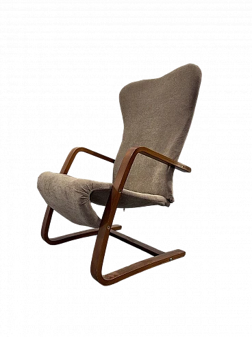 Wood and fabric armchair by Alvar Aalto, 1960s