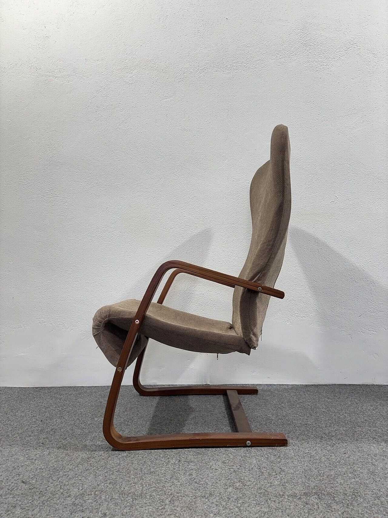 Wood and fabric armchair by Alvar Aalto, 1960s 3