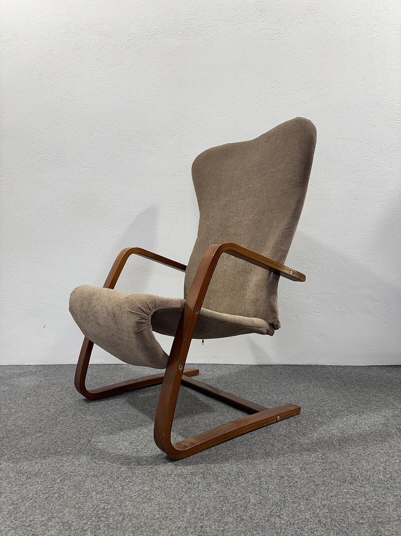 Wood and fabric armchair by Alvar Aalto, 1960s 6