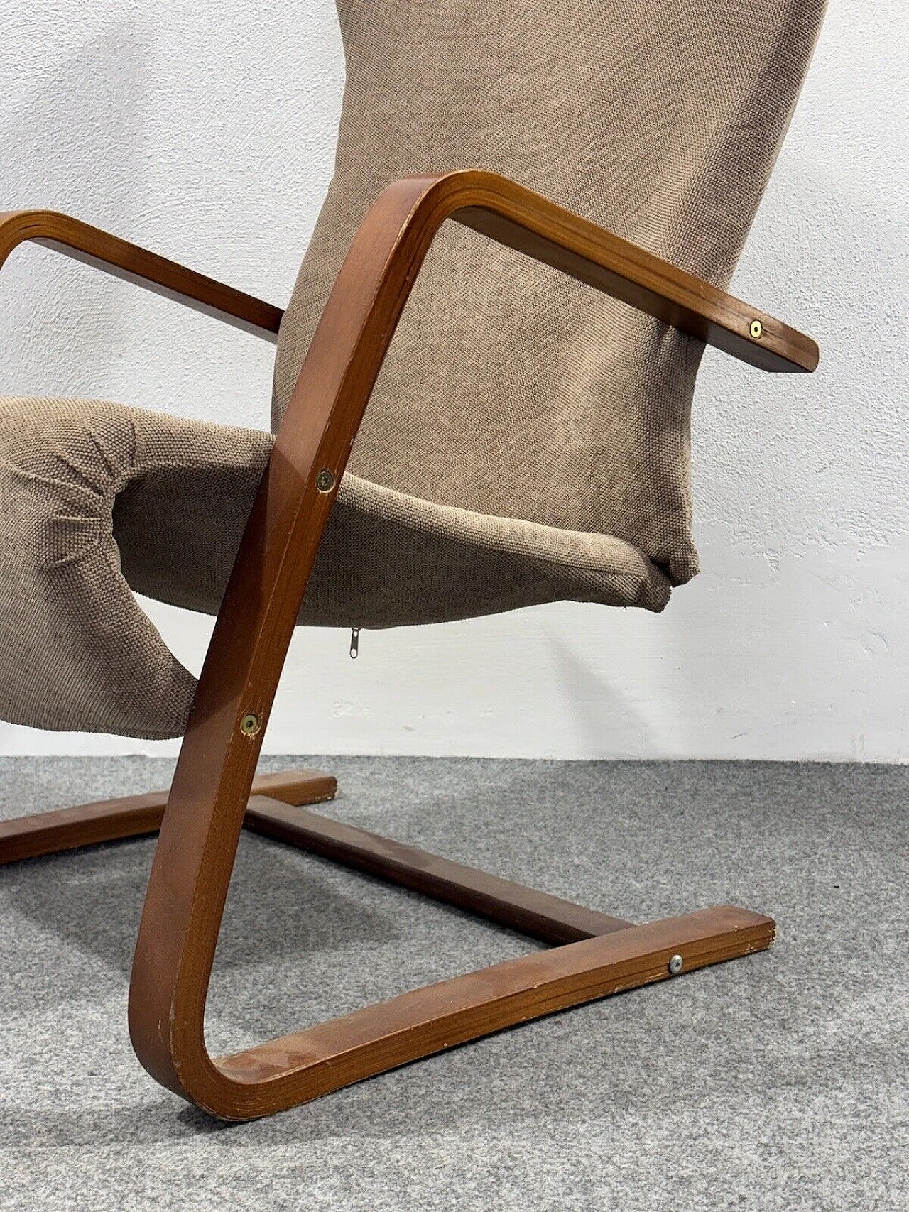 Wood and fabric armchair by Alvar Aalto, 1960s 7