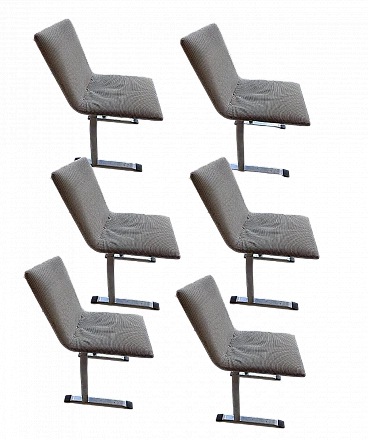 6 Onda chairs by Giovanni Offredi for Saporiti Italia, 1970s