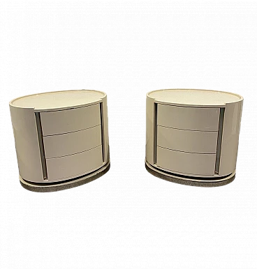 Pair of Space Age bedside tables in the style of Karl Springer, 1970s