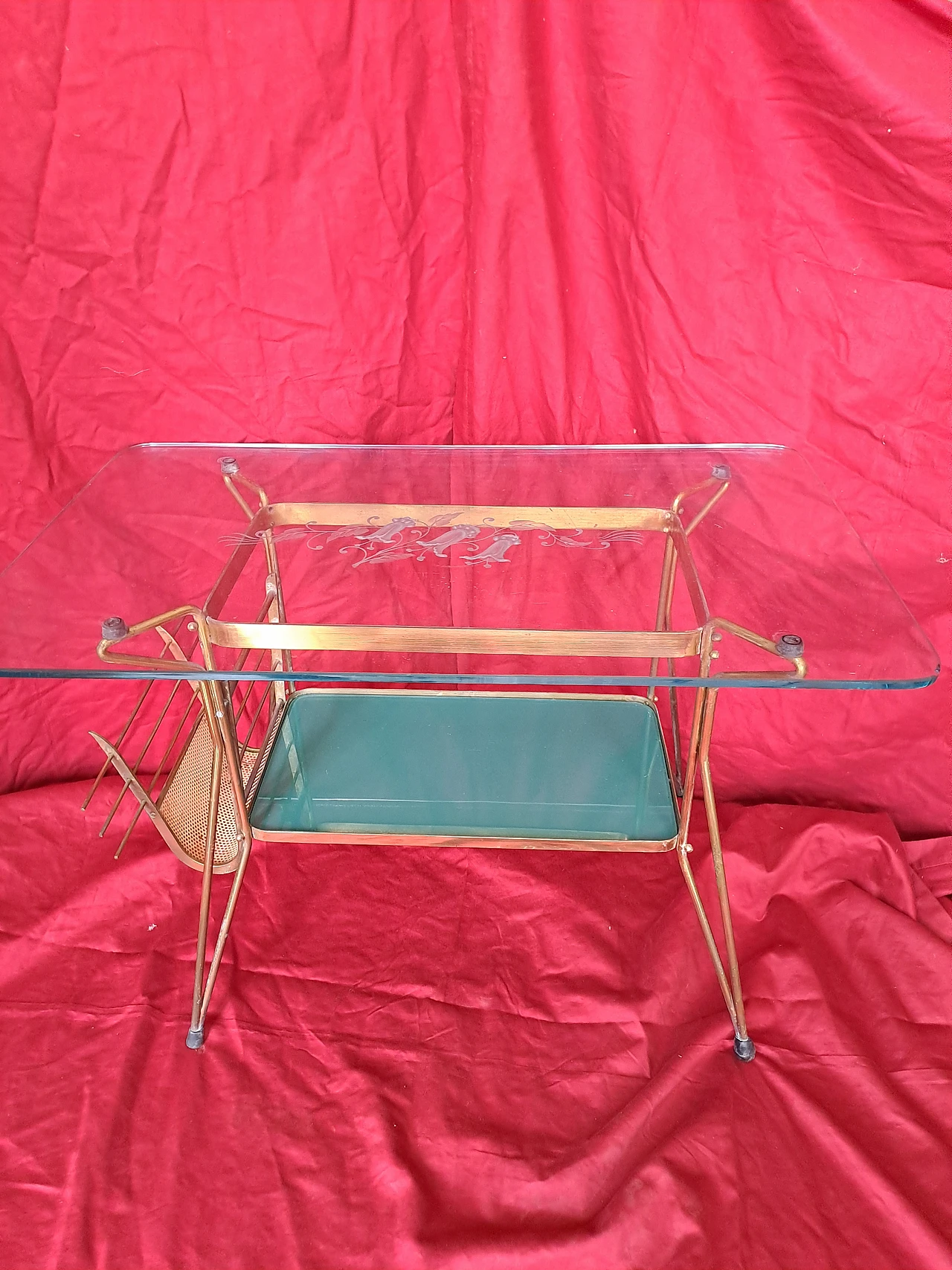 Coffee table with magazine rack attributed to Cesare Lacca, 1950s 5