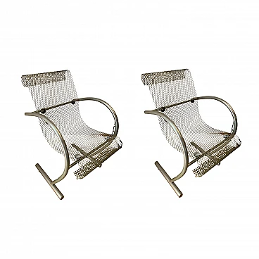 Pair of metal chairs by Shiro Kuramata for XO, 1980s