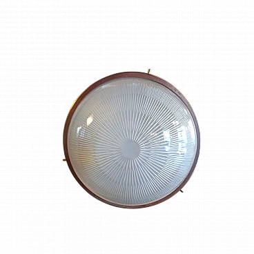 Sigma wall light in brass & glass by S. Mazza for Artemide, 1960s