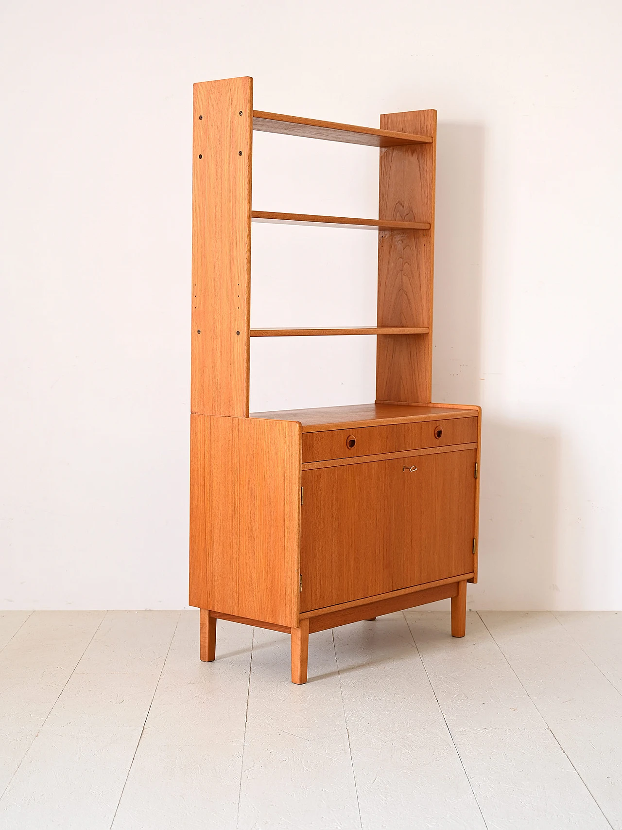 Scandinavian teak bookcase with doors and drawers, 1960s 4