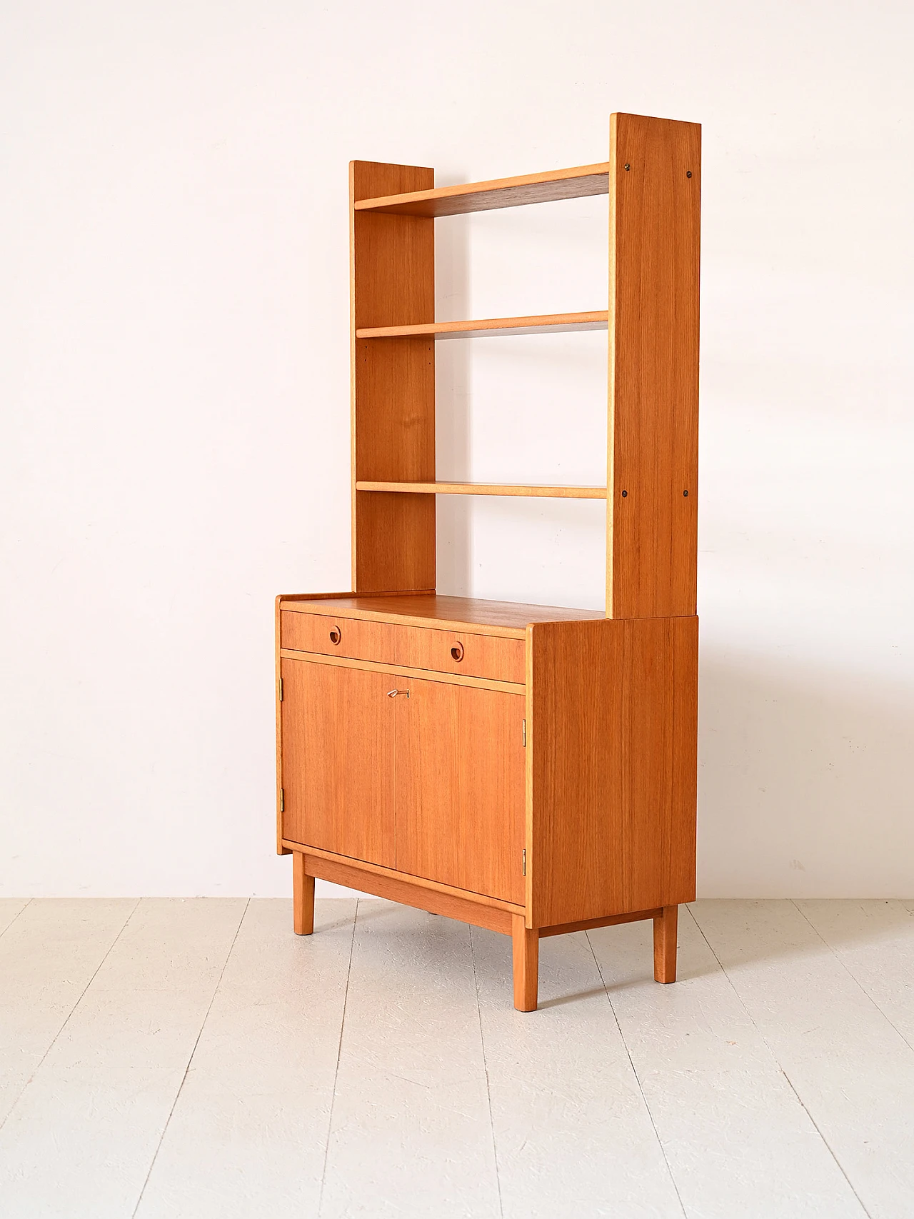 Scandinavian teak bookcase with doors and drawers, 1960s 5