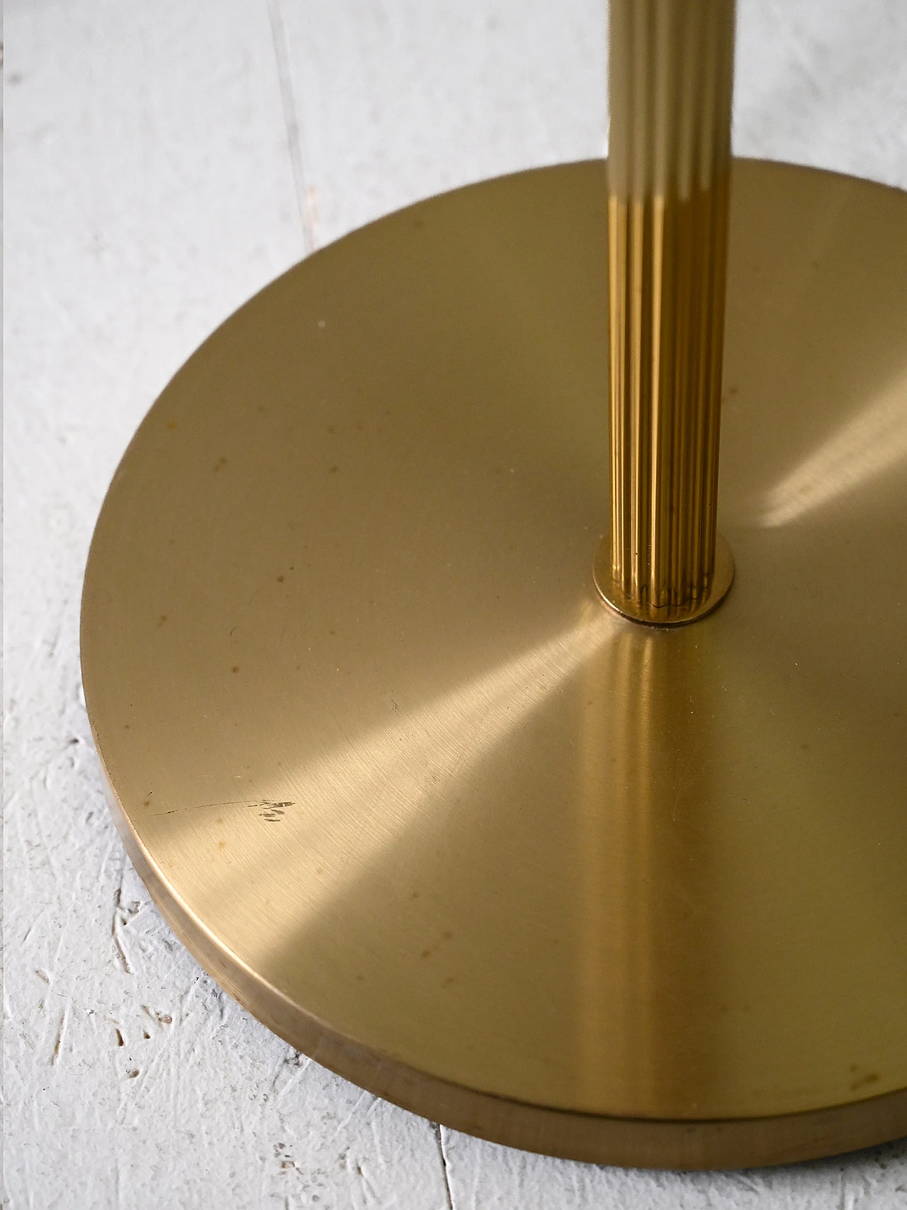 Pair of Scandinavian gilded metal floor lamps, 1960s 11