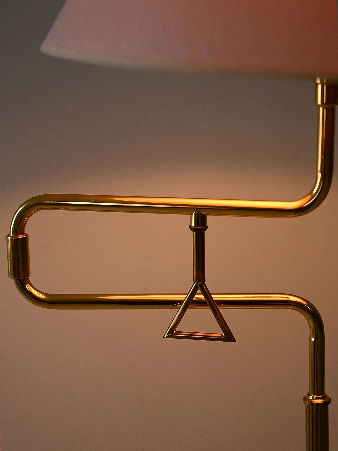 Pair of Scandinavian gilded metal floor lamps, 1960s 14