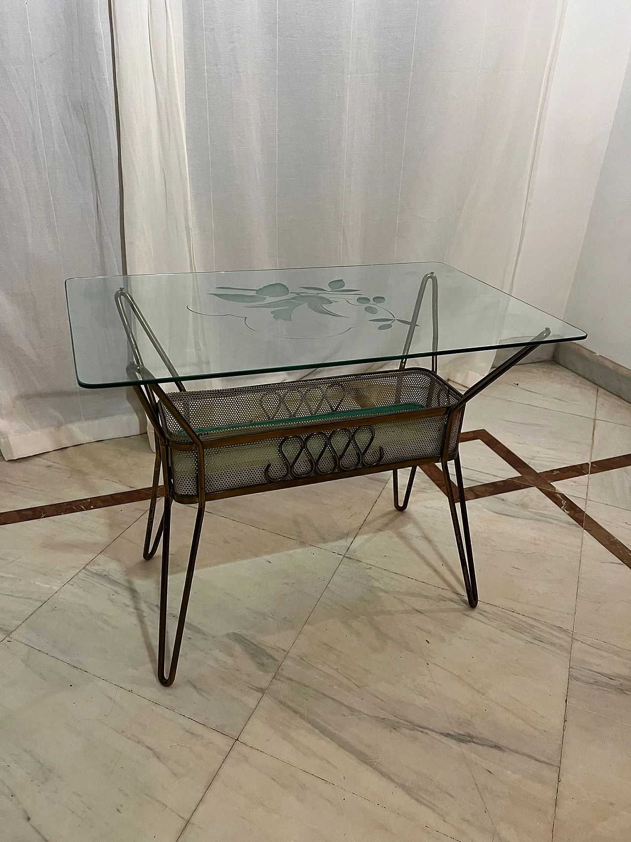 Coffee table attributed to C. Lacca for Fontana Arte, 1950s 1