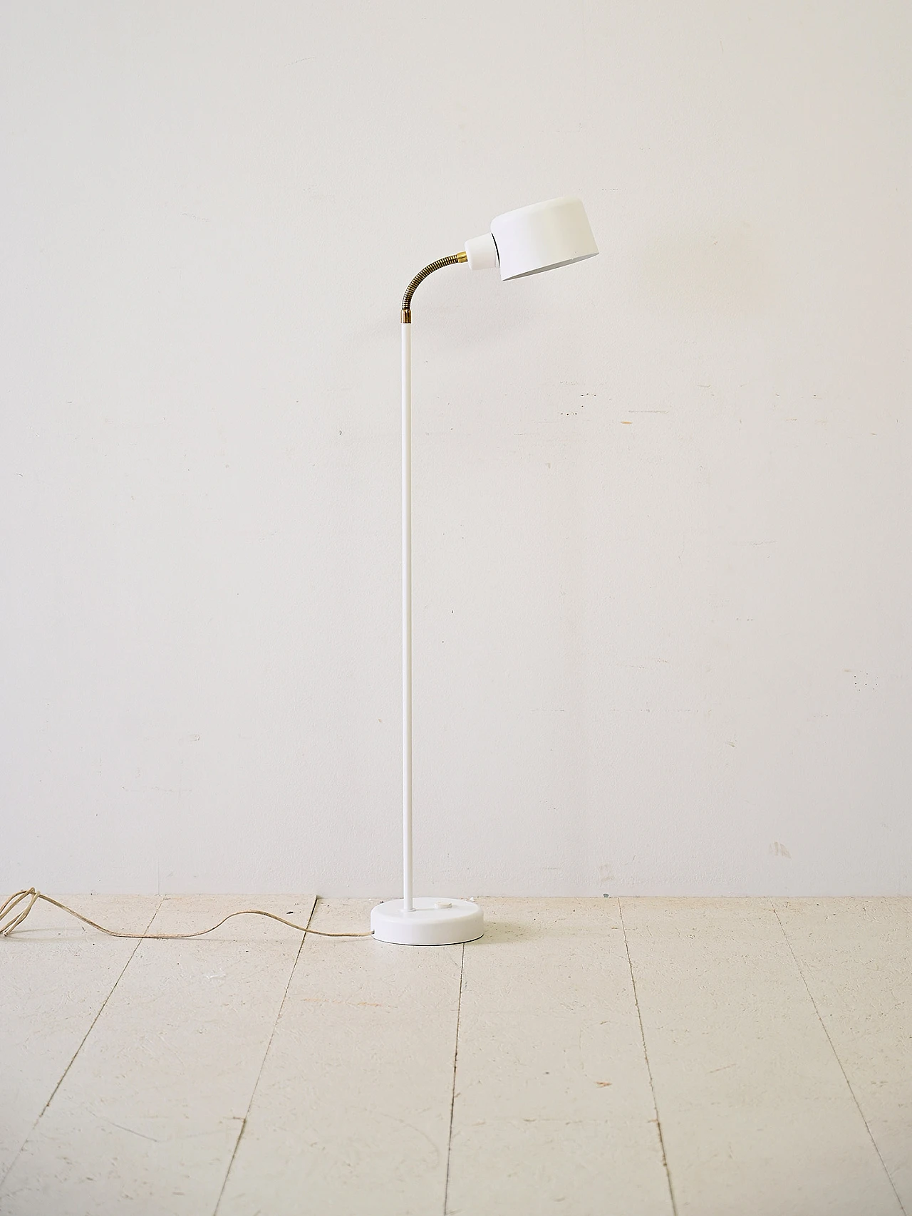 Scandinavian adjustable white metal floor lamp, 1960s 2