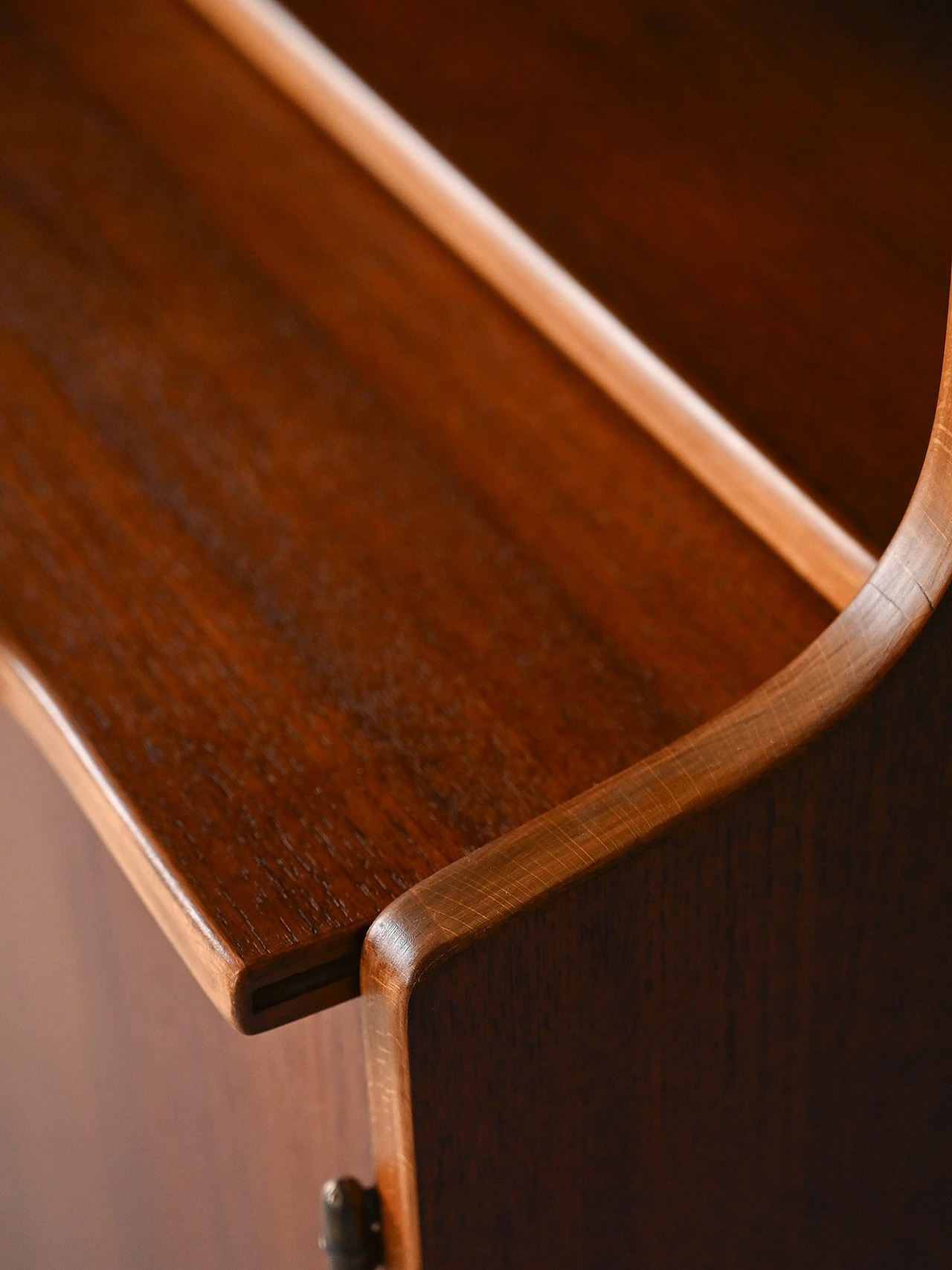 Scandinavian teak bookcase with extractable shelf, 1960s 13