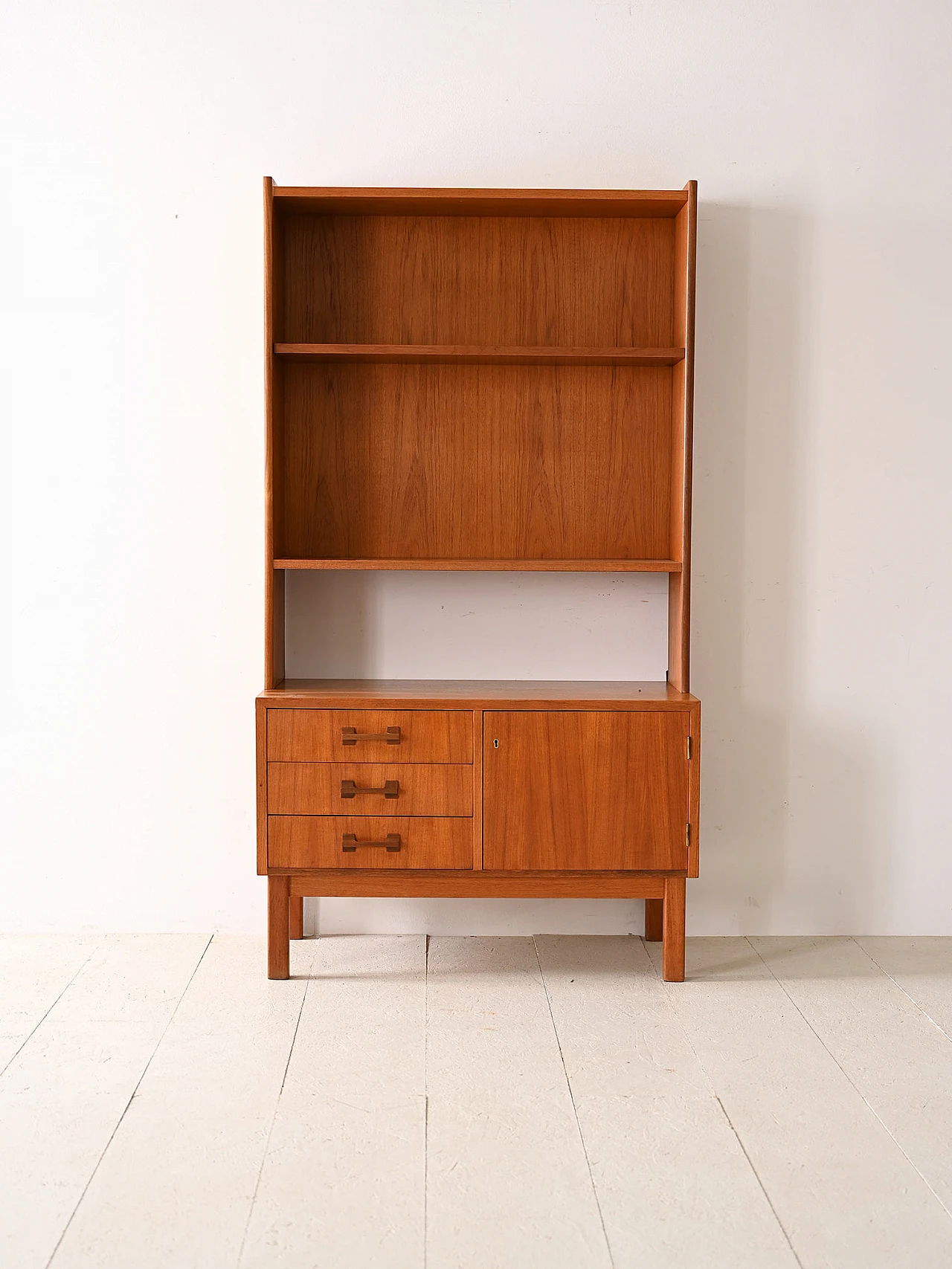 Wooden bookcase with drawers & hinged doors, 1960s 2
